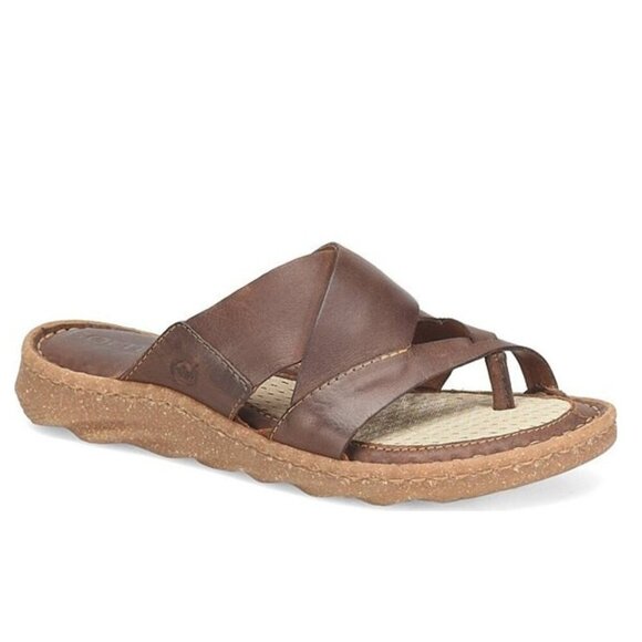 NEW Born Sorja Sport Leather Thong Slide Sandals in Sedona Sz. 12